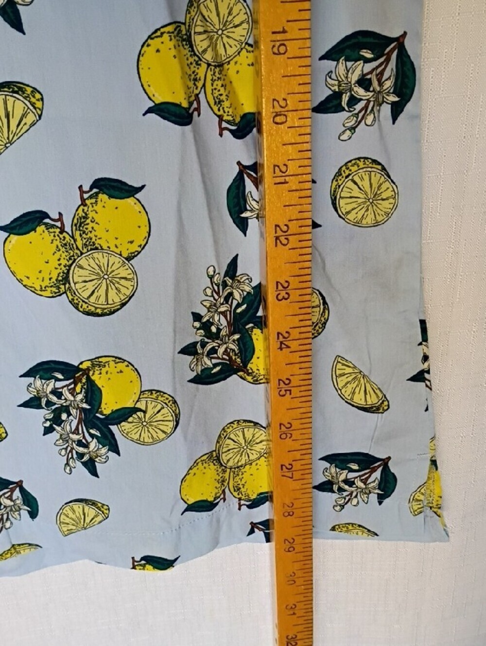 Hurley Men's Light Blue Short-Sleeve Lemon Print Button-Down Shirt Size L - Picture 6 of 9